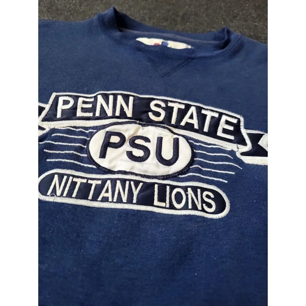 Vintage Penn State Navy Blue Crew Neck PSU Size Large‎ Embroidered 70s 80s 90s
